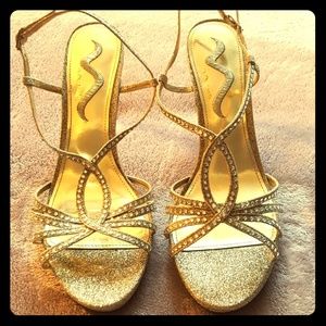 Gold Sparkly Formal Heels